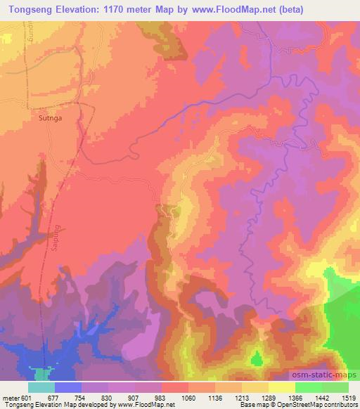 Tongseng,India Elevation Map