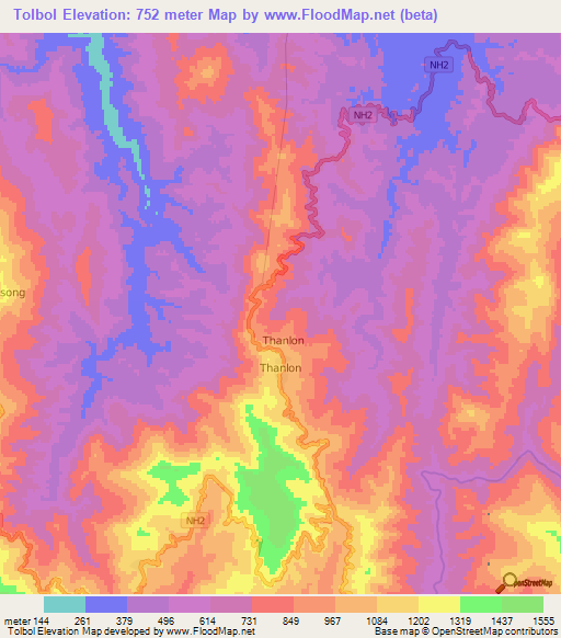Tolbol,India Elevation Map