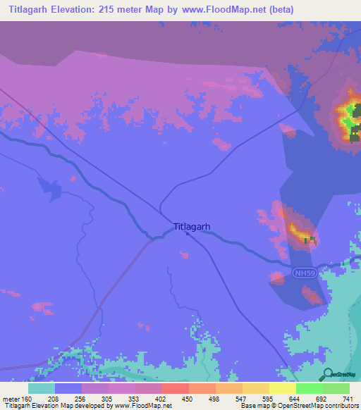 Titlagarh,India Elevation Map