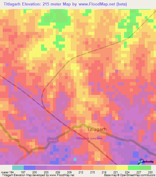 Titlagarh,India Elevation Map