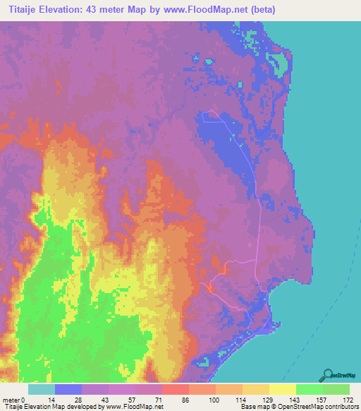 Titaije,India Elevation Map