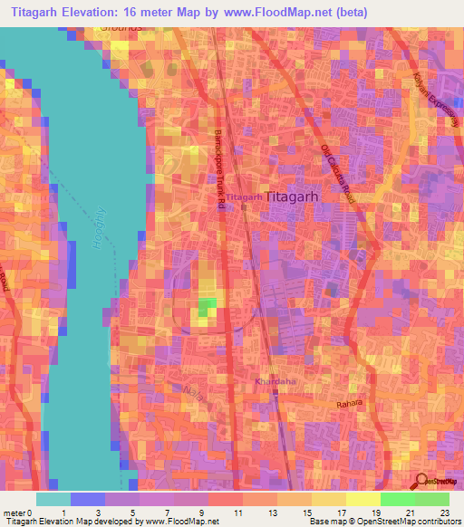 Titagarh,India Elevation Map
