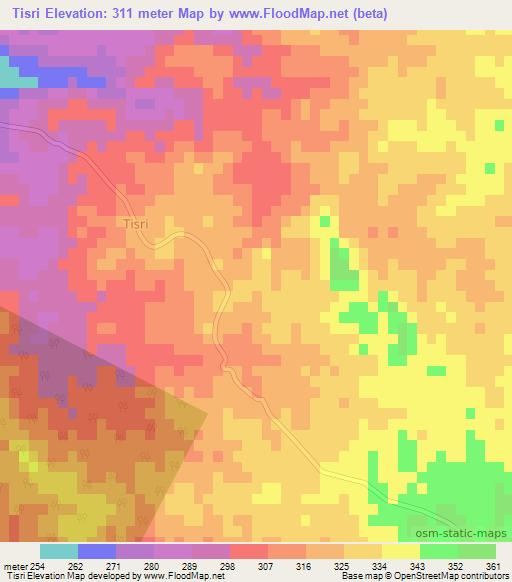 Tisri,India Elevation Map