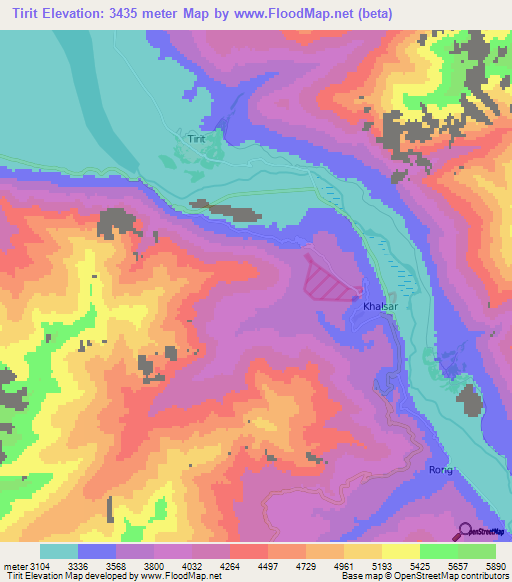 Tirit,India Elevation Map