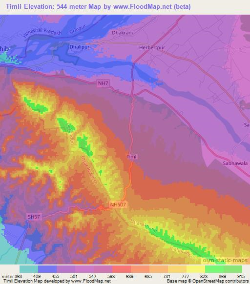 Timli,India Elevation Map