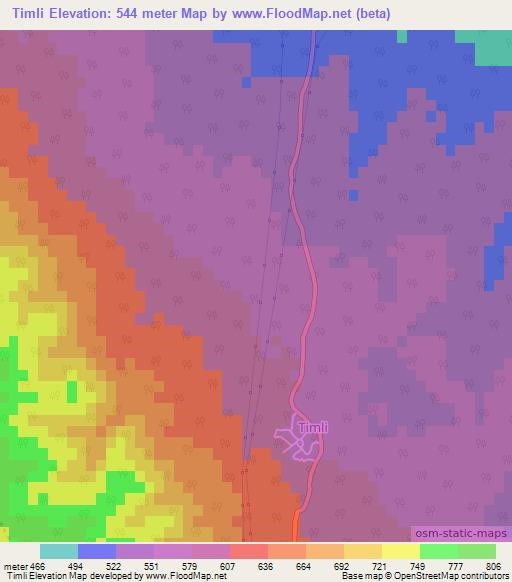 Timli,India Elevation Map
