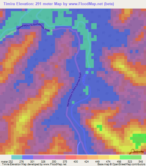 Timira,India Elevation Map