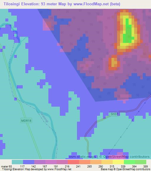 Tilosingi,India Elevation Map