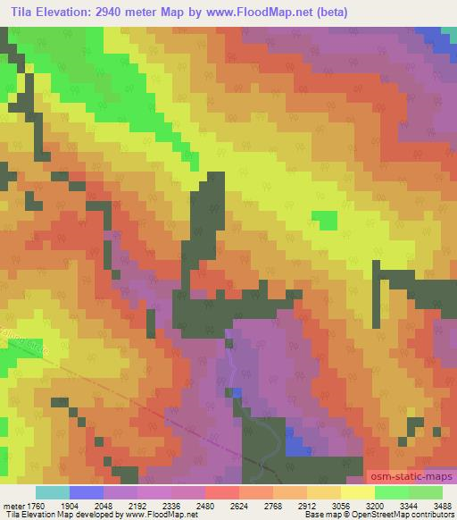 Tila,India Elevation Map