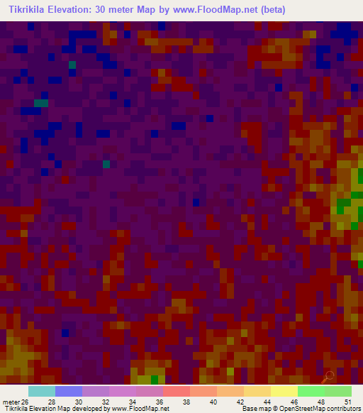 Tikrikila,India Elevation Map