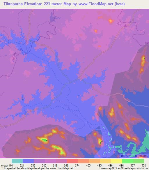 Tikraparha,India Elevation Map