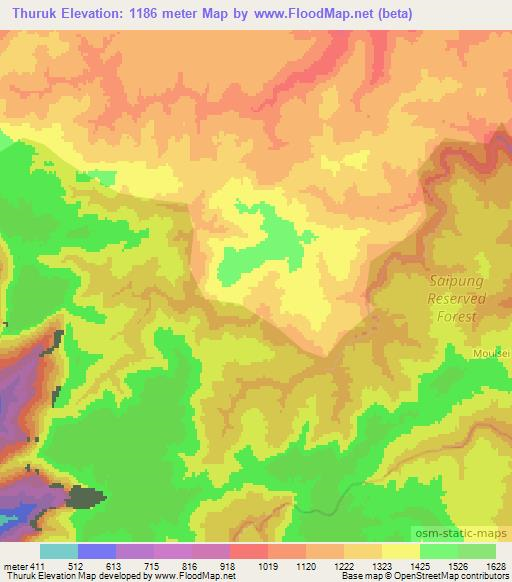 Thuruk,India Elevation Map