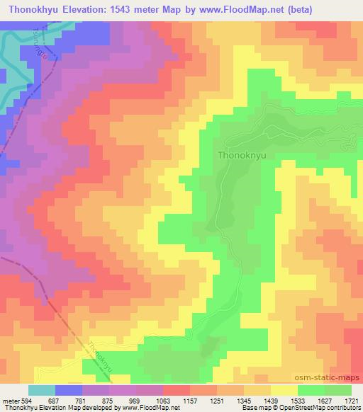 Thonokhyu,India Elevation Map