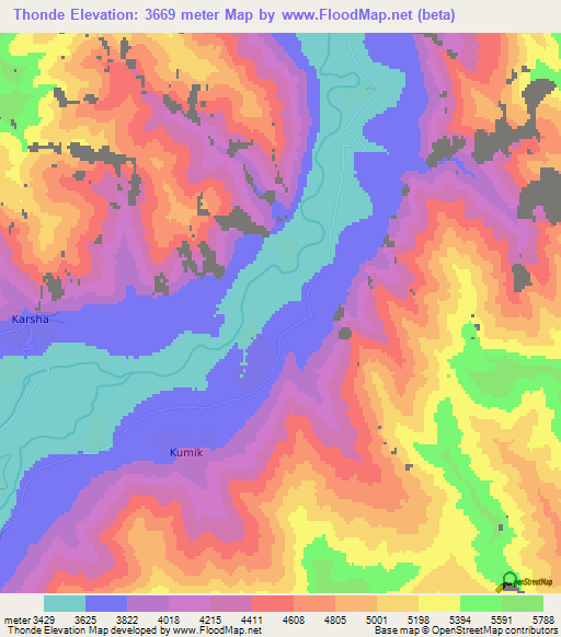 Thonde,India Elevation Map
