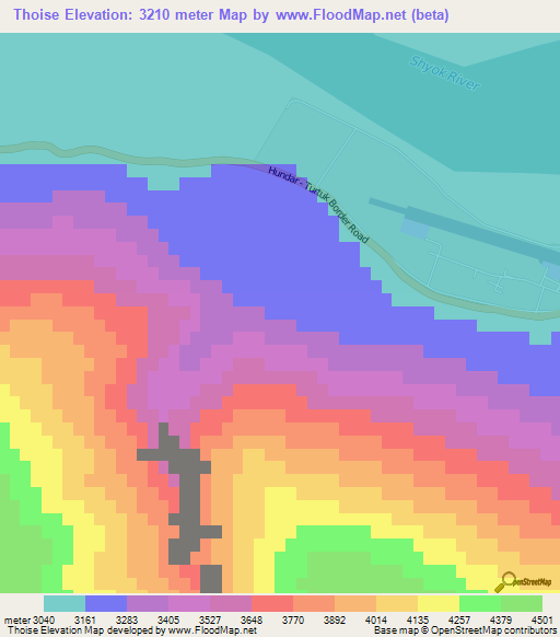 Thoise,India Elevation Map