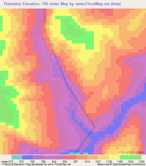 Thlanship,India Elevation Map