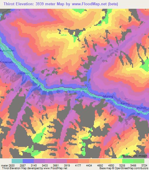 Thirot,India Elevation Map