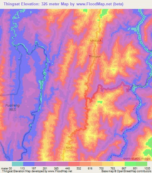 Thingsat,India Elevation Map
