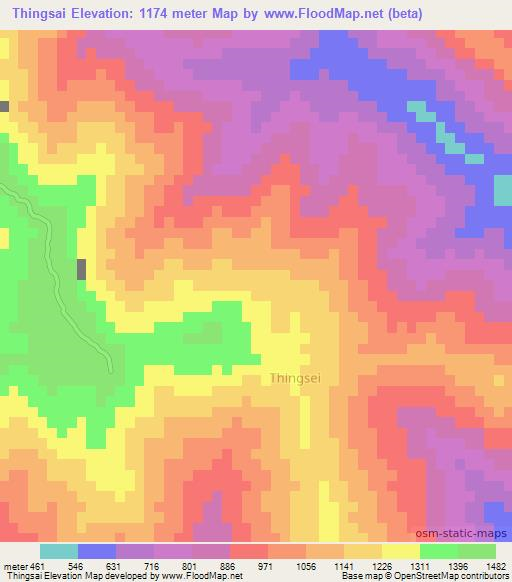 Thingsai,India Elevation Map