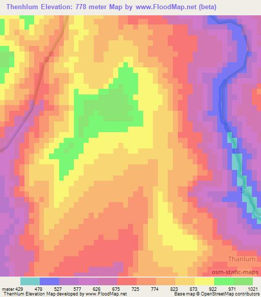 Thenhlum,India Elevation Map