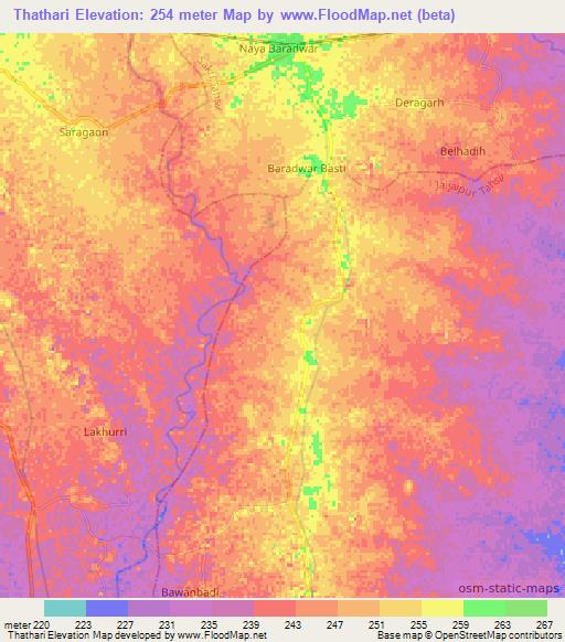 Thathari,India Elevation Map