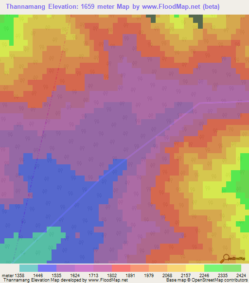 Thannamang,India Elevation Map
