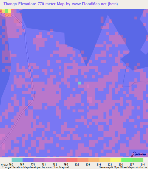 Thanga,India Elevation Map