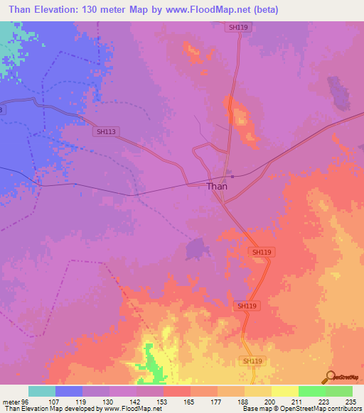 Than,India Elevation Map