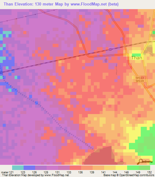 Than,India Elevation Map