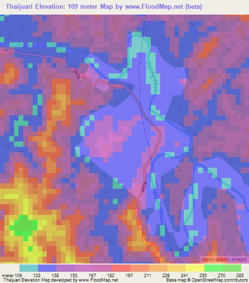 Thaijuari,India Elevation Map