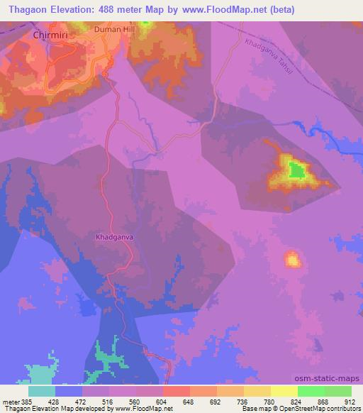 Thagaon,India Elevation Map