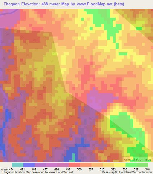 Thagaon,India Elevation Map