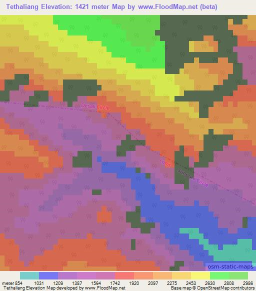 Tethaliang,India Elevation Map