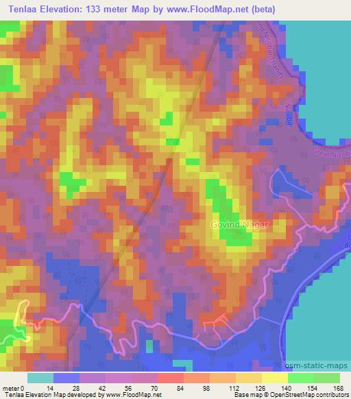 Tenlaa,India Elevation Map