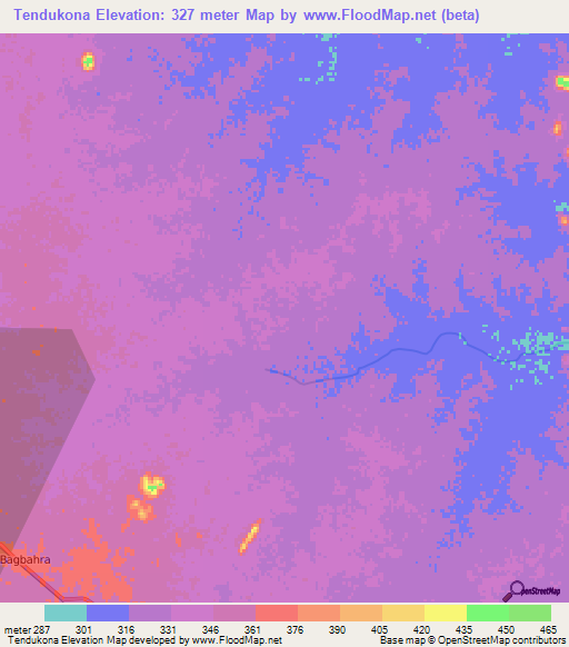 Tendukona,India Elevation Map