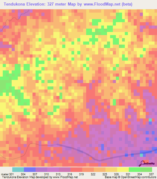 Tendukona,India Elevation Map