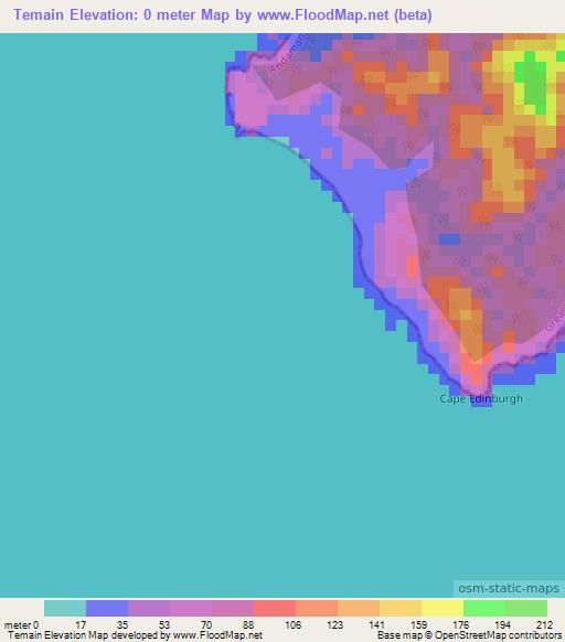 Temain,India Elevation Map