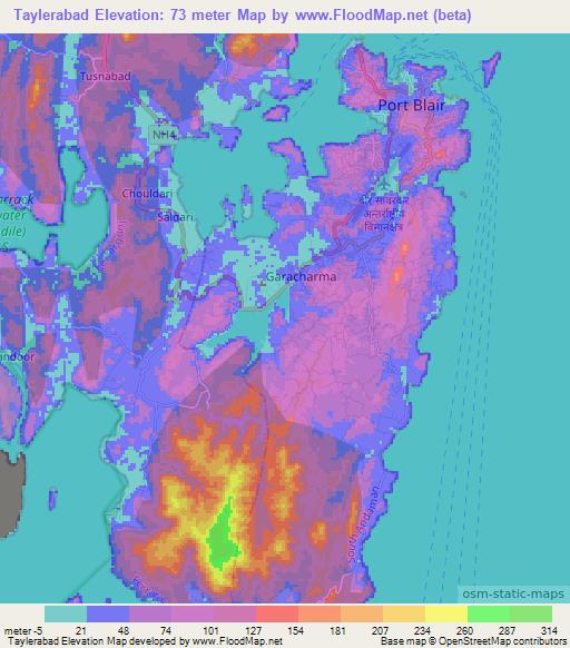 Taylerabad,India Elevation Map