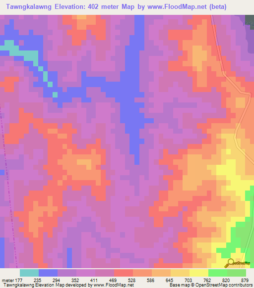 Tawngkalawng,India Elevation Map