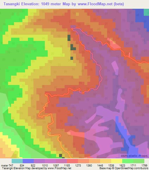 Tasangki,India Elevation Map