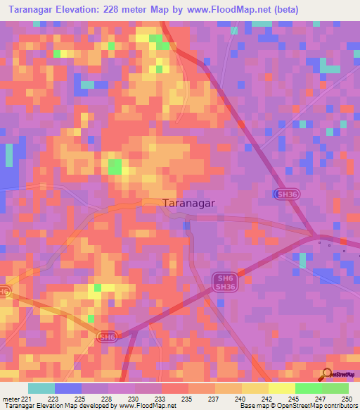 Taranagar,India Elevation Map