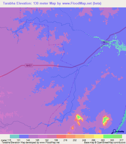 Tarabha,India Elevation Map