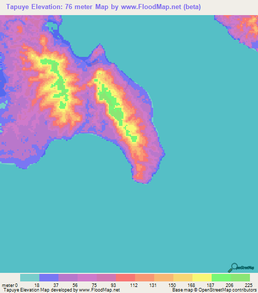 Tapuye,India Elevation Map