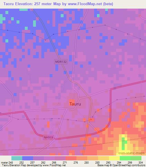 Taoru,India Elevation Map
