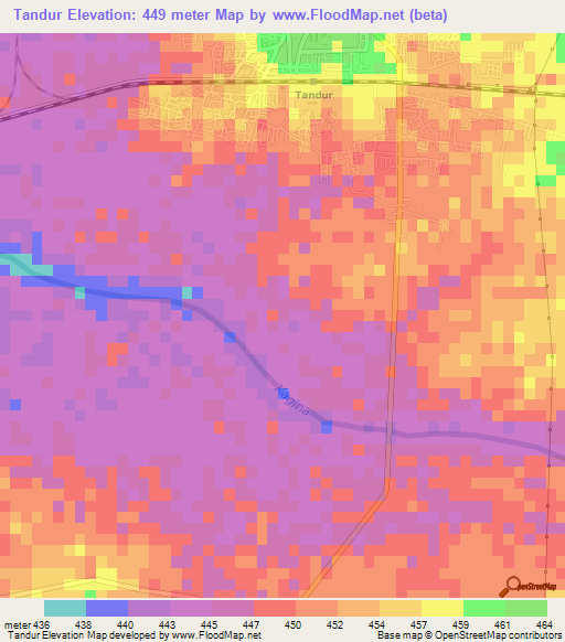 Tandur,India Elevation Map
