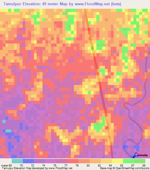 Tamulpur,India Elevation Map