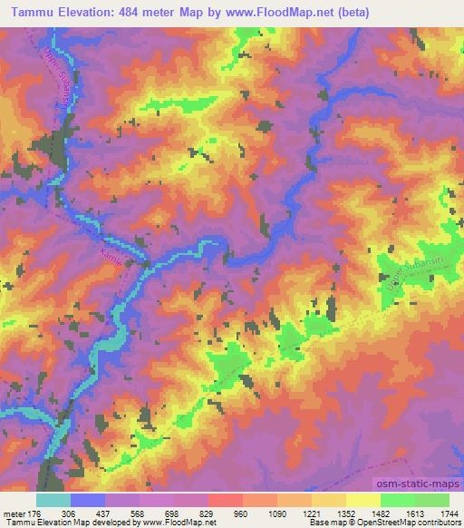 Tammu,India Elevation Map