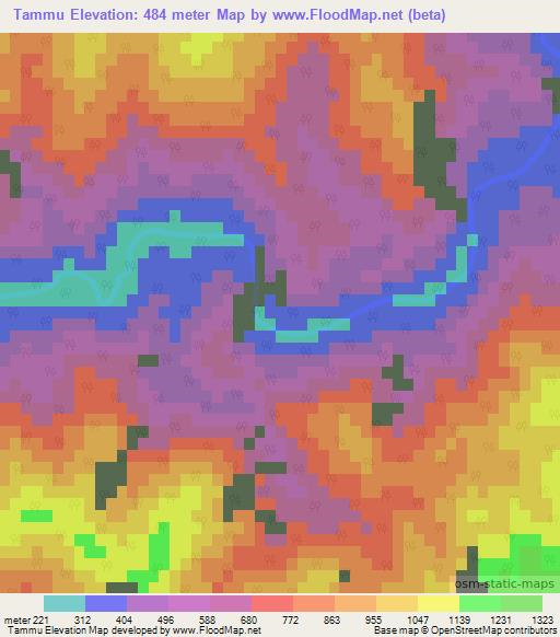 Tammu,India Elevation Map