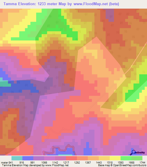 Tamma,India Elevation Map