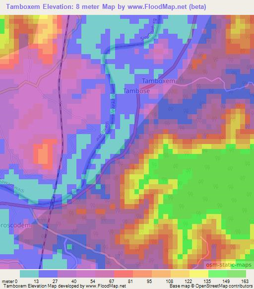 Tamboxem,India Elevation Map